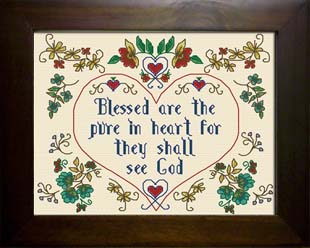 Blessed cross stitch Matthew 5:8 Blessed cross stitch Matthew 5:8